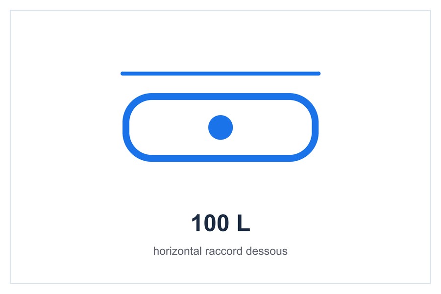 100 L horizontal raccord dessous