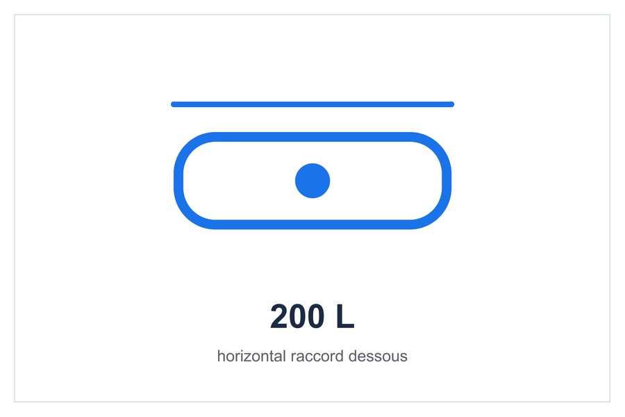 200 L horizontal raccord dessous