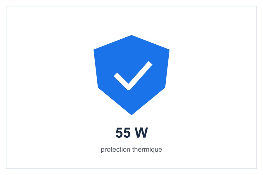 55 W protection thermique