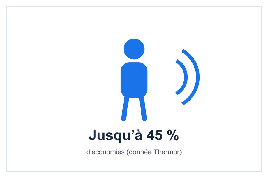 Jusqu’à 45 % d’économies (donnée Thermor)