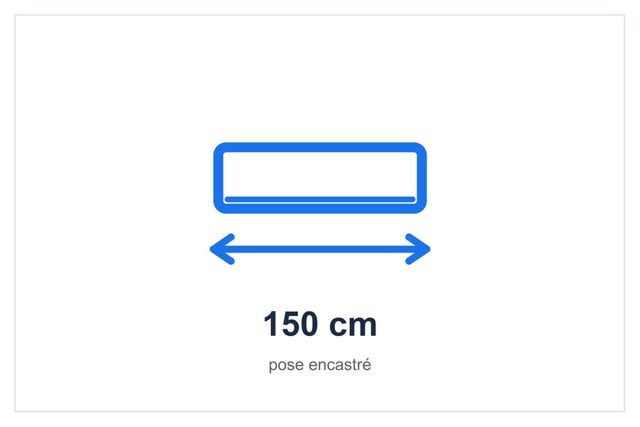 150 cm pose encastré