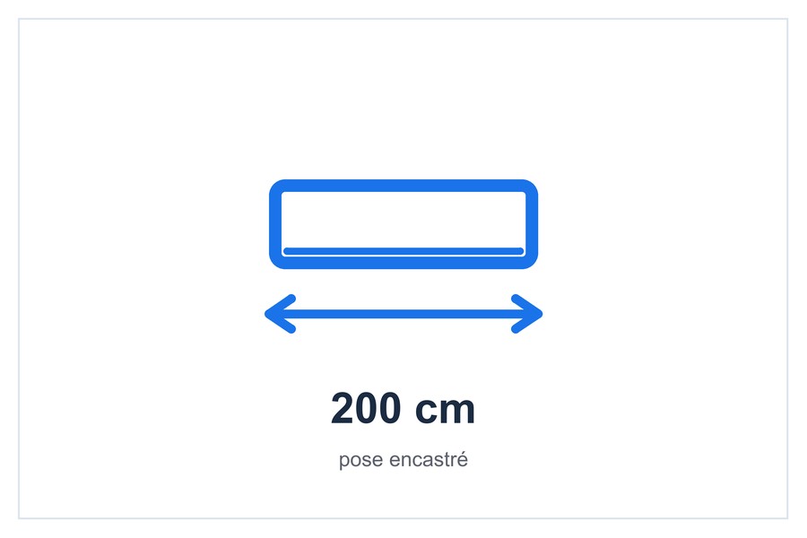 200 cm pose encastré
