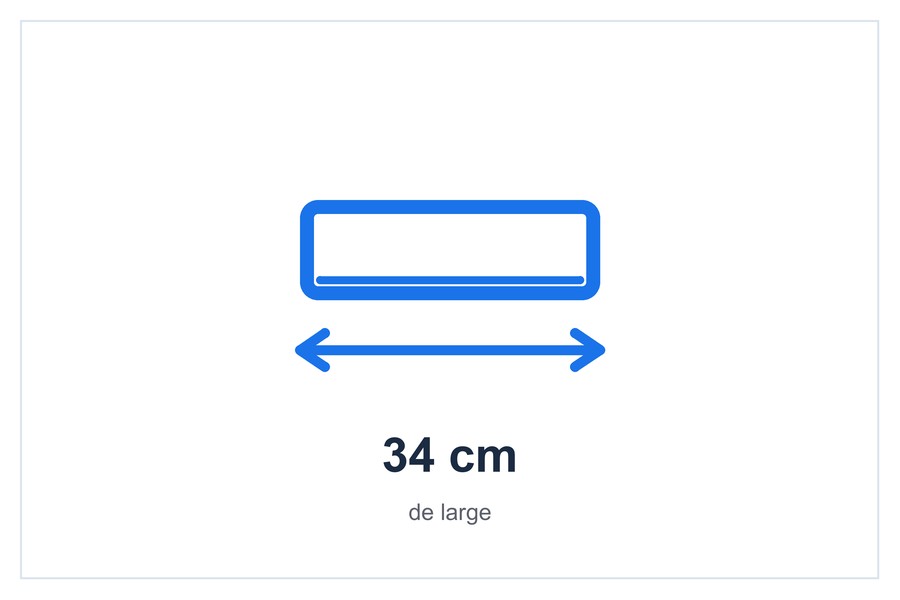 34 cm de large