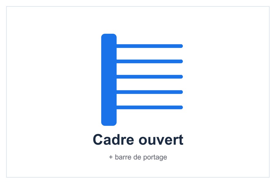 Cadre ouvert + barre de portage