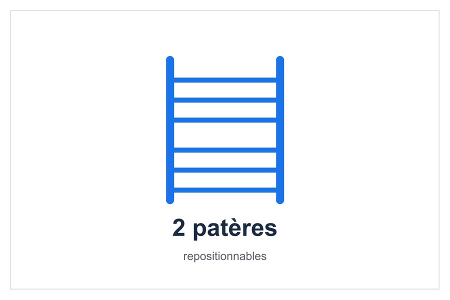 2 patères repositionnables