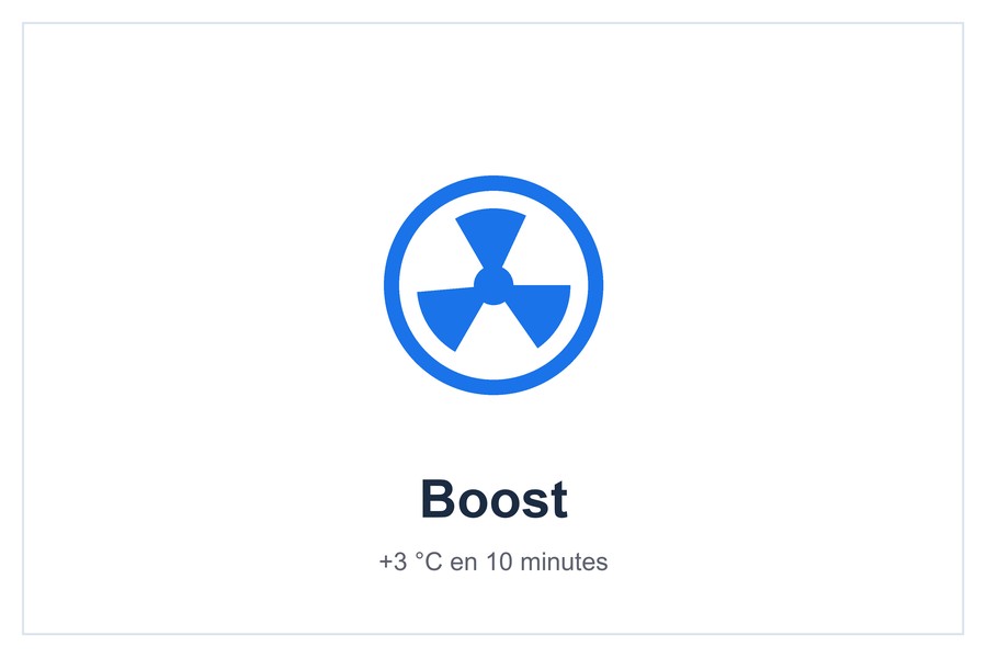 Boost +3 °C en 10 minutes